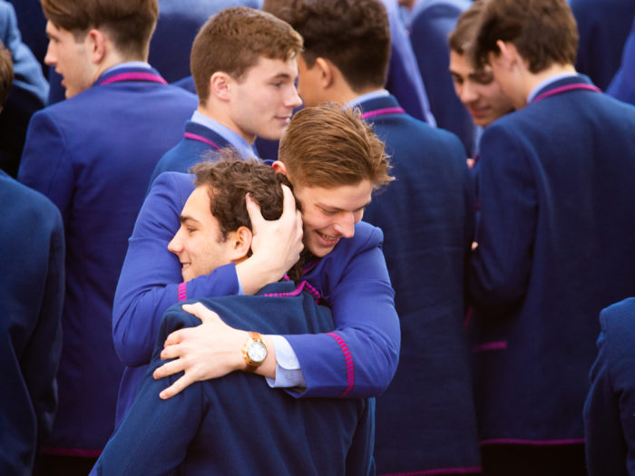 boys hugging